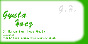 gyula hocz business card